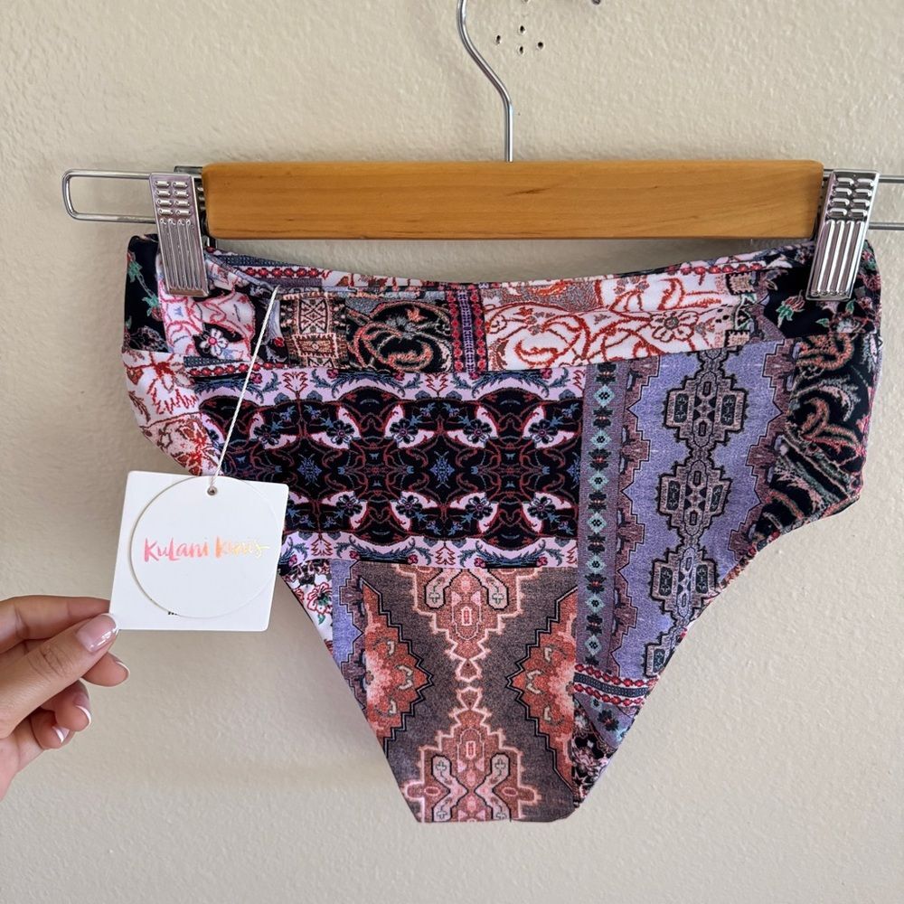 NWT Kulani Kini's High Hip Cheeky Swim Bottoms Bikini Moonlight Motel S - Picture 2 of 4